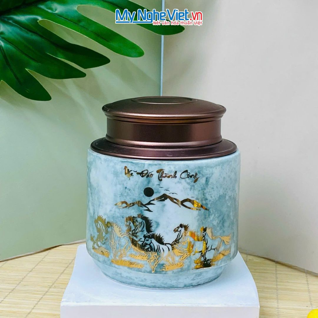 Quà Tặng Đại Hội, Hũ Trà, Mã Đáo Thành Công
